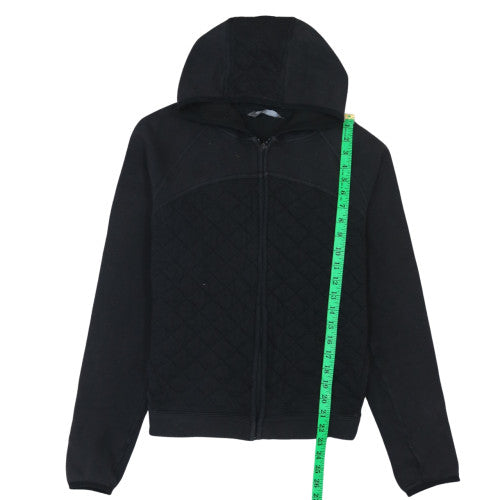The North Face Womens Black Full Zip Quilted Hoodie XL Cotton Blend
