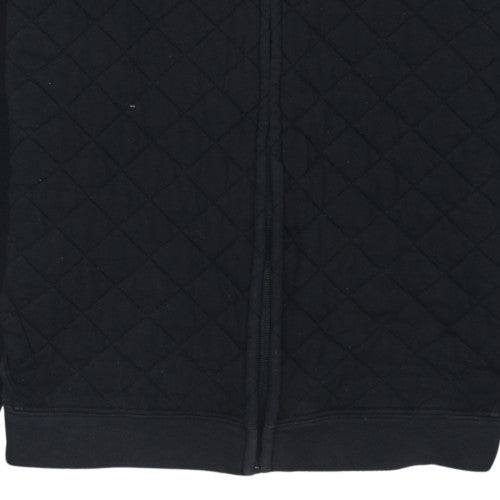The North Face Womens Black Full Zip Quilted Hoodie XL Cotton Blend