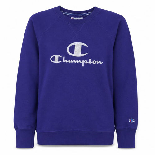 Champion Women Purple Crew Neck Logo Sweatshirt M