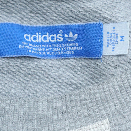 Adidas Men's Grey Logo Pullover Sweatshirt Size M