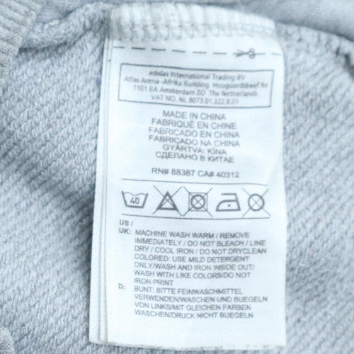 Adidas Men's Grey Logo Pullover Sweatshirt Size M