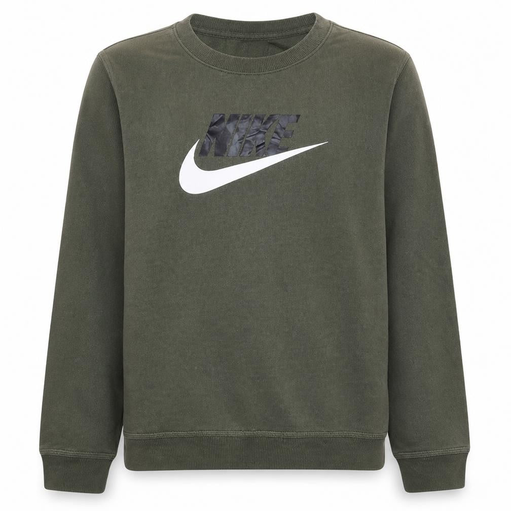 Nike Boys Green XL Sweatshirt Crew Neck Standard Fit Logo Print
