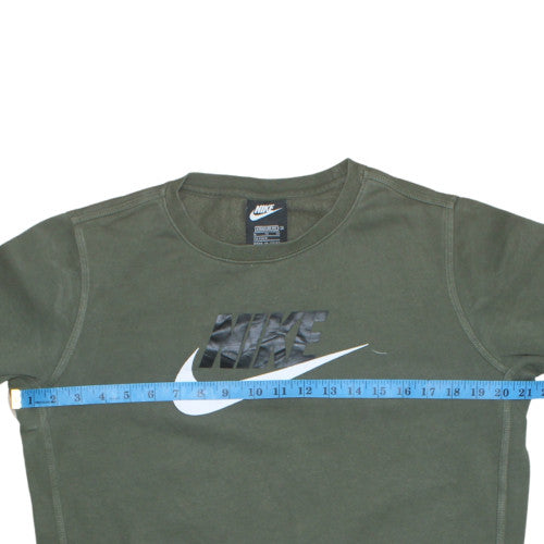 Nike Boys Green XL Sweatshirt Crew Neck Standard Fit Logo Print