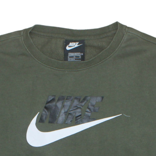 Nike Boys Green XL Sweatshirt Crew Neck Standard Fit Logo Print