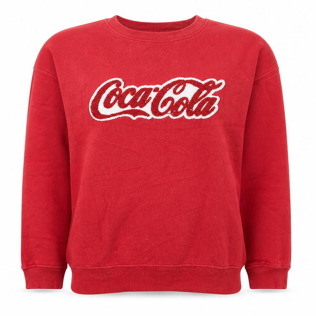 Front view of Topshop Tee and Cake Coca-Cola Red Pullover Sweatshirt Women M