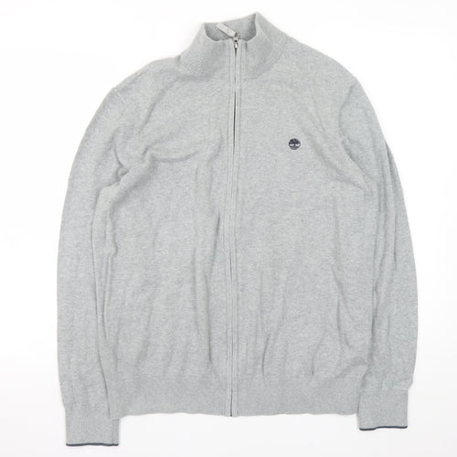 Timberland Men's Grey Cotton Full Zip Jacket Size L