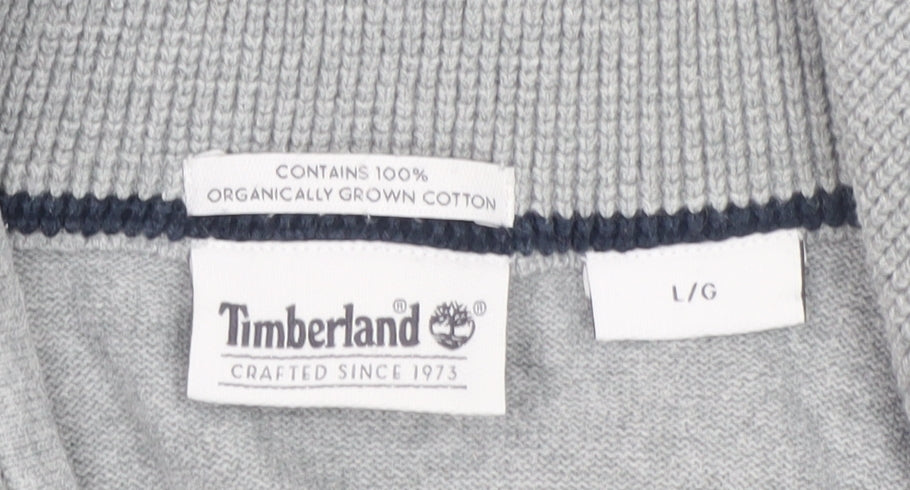 Timberland Men's Grey Cotton Full Zip Jacket Size L