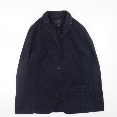 Banana Republic Women's Navy Cotton Blazer Size 10 Classic Fit