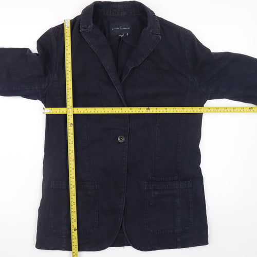 Banana Republic Women's Navy Cotton Blazer Size 10 Classic Fit
