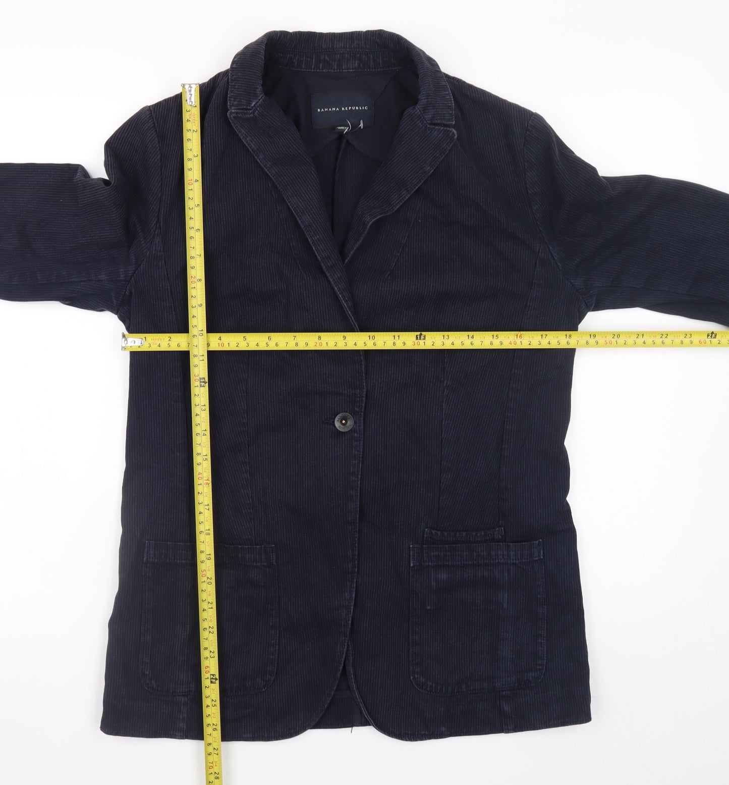 Banana Republic Women's Navy Cotton Blazer Size 10 Classic Fit