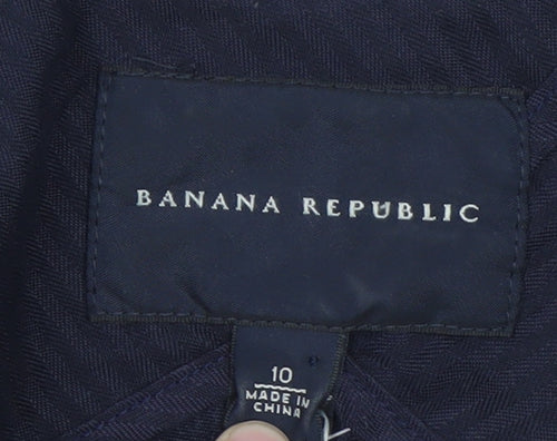 Banana Republic Women's Navy Cotton Blazer Size 10 Classic Fit