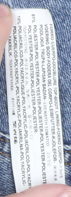 Zara Man Denim Blue Sherpa Lined Jacket Men L Casual Classic