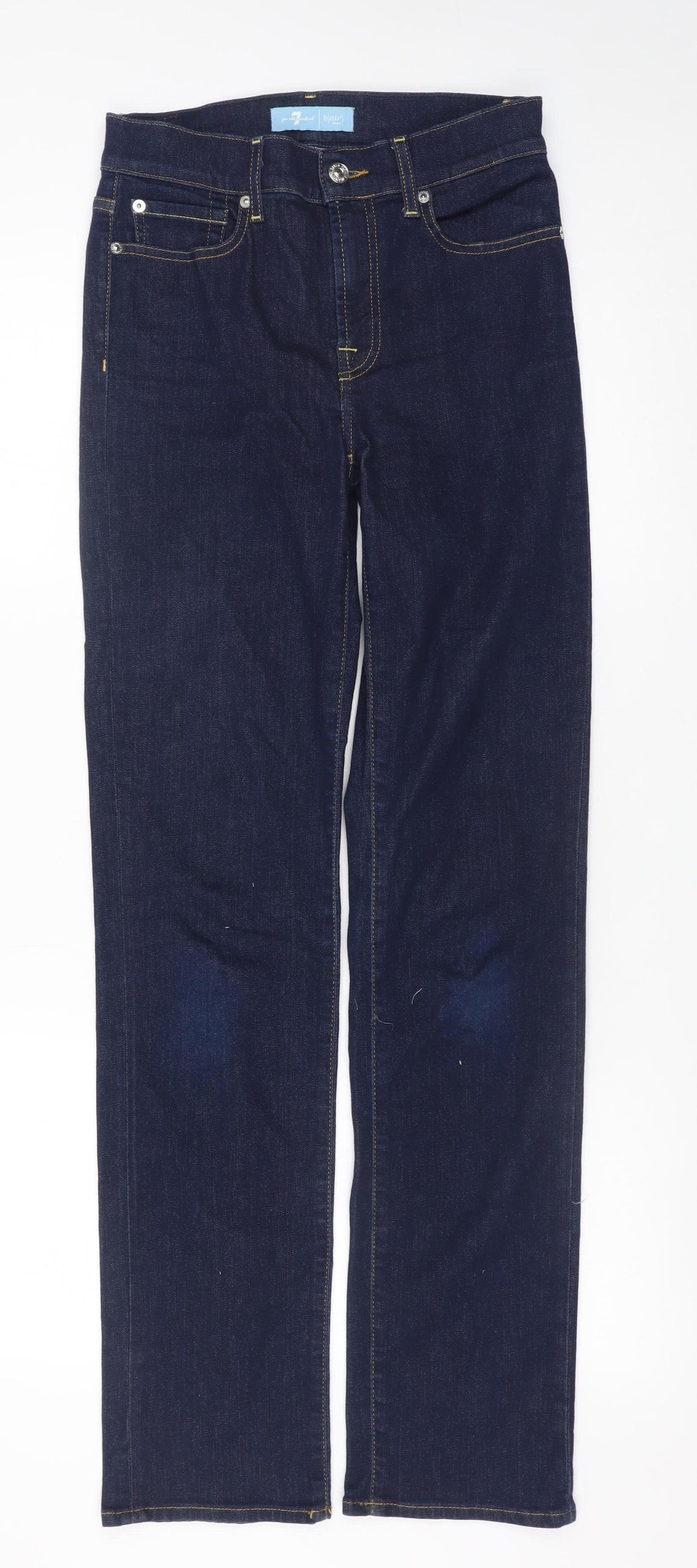 7 For All Mankind Women Blue Straight Slim Fit Jeans Size 27