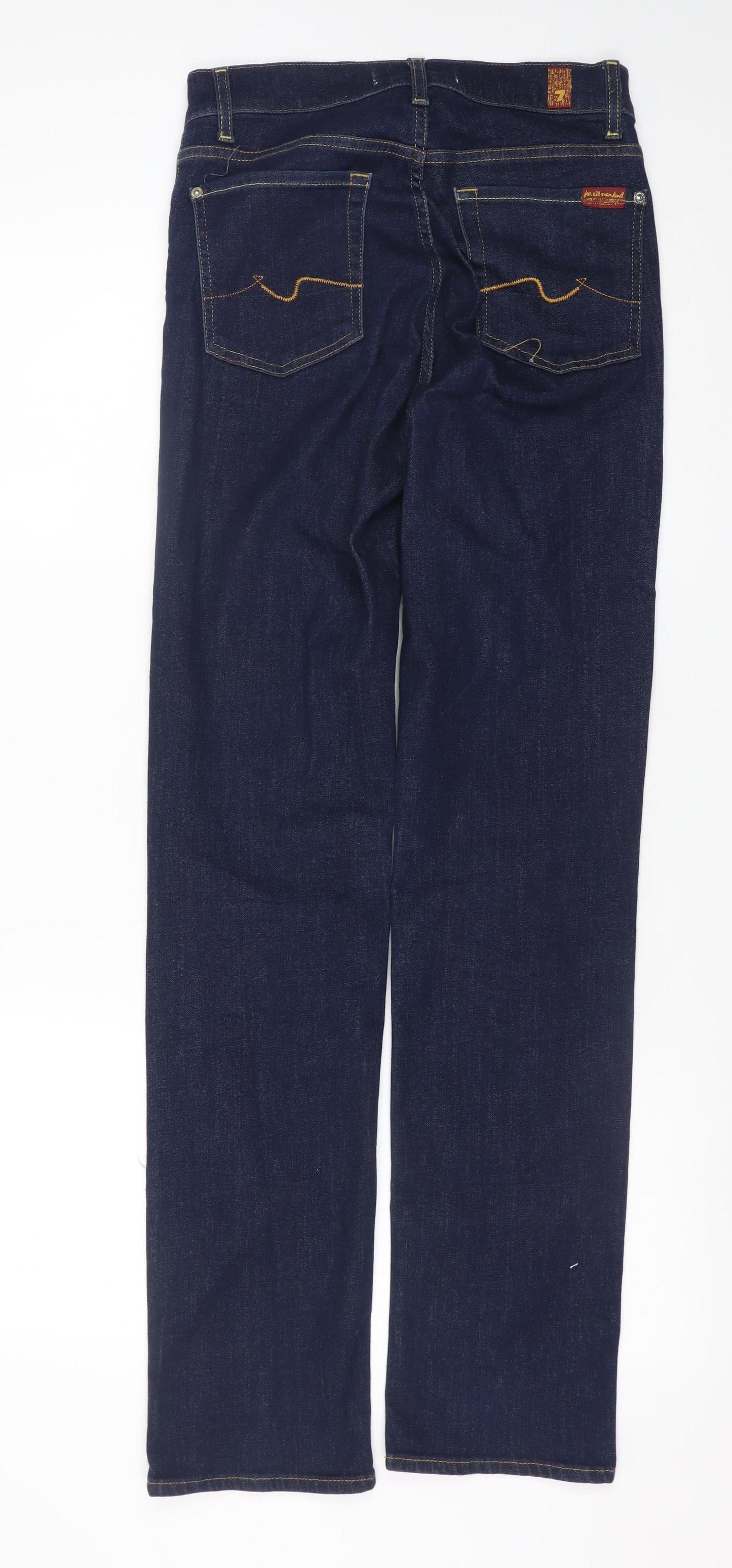 7 For All Mankind Women Blue Straight Slim Fit Jeans Size 27