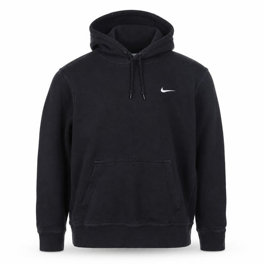 Front view of Nike Men's Black Fleece Hoodie Sweatshirt Medium Pullover Activewear