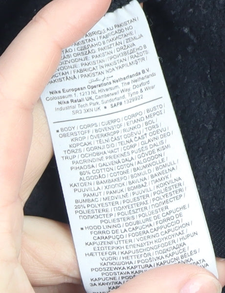 Nike Men's Black Fleece Hoodie Sweatshirt Medium Pullover Activewear