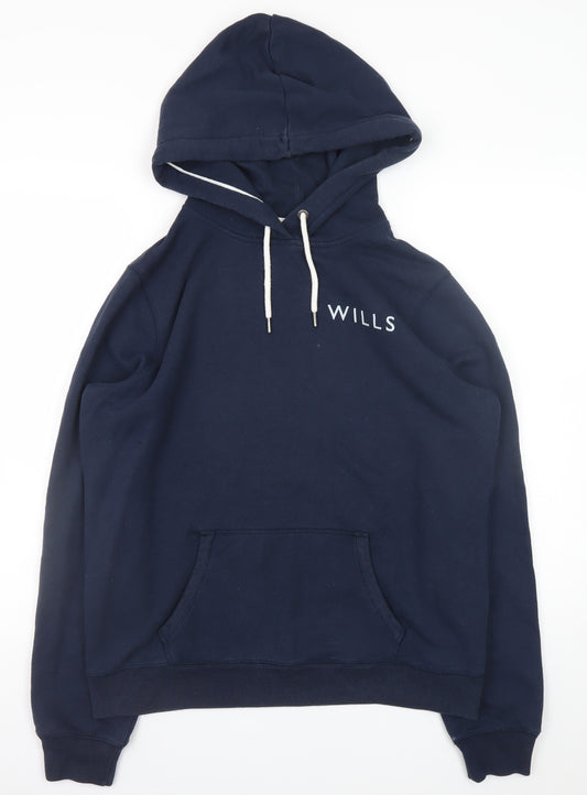 Jack Wills Womens Navy Blue Hoodie UK 16 Pullover Cotton Blend