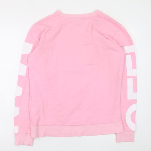 boohooMAN Mens Pink Logo Pullover Sweatshirt Size M Regular Fit