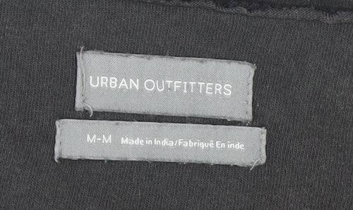 Urban Outfitters Womens Black Cotton Cropped Boho Lace Up Blouse M