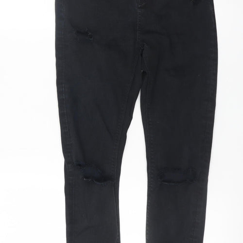 Topshop Moto Women's Black Skinny Distressed Jeans W28 L32