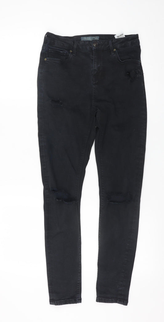Topshop Moto Women's Black Skinny Distressed Jeans W28 L32
