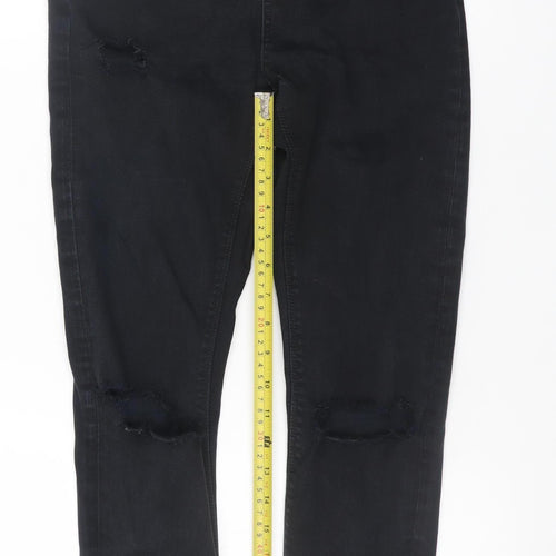 Topshop Moto Women's Black Skinny Distressed Jeans W28 L32