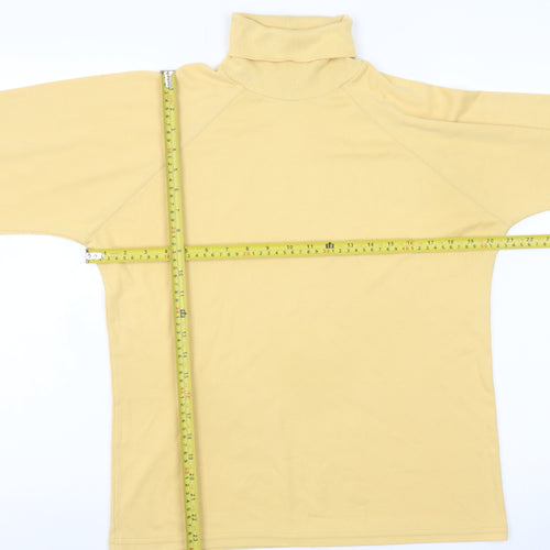 Weekenders Women Beige Roll Neck Long Sleeve Cotton Pullover Jumper Size S