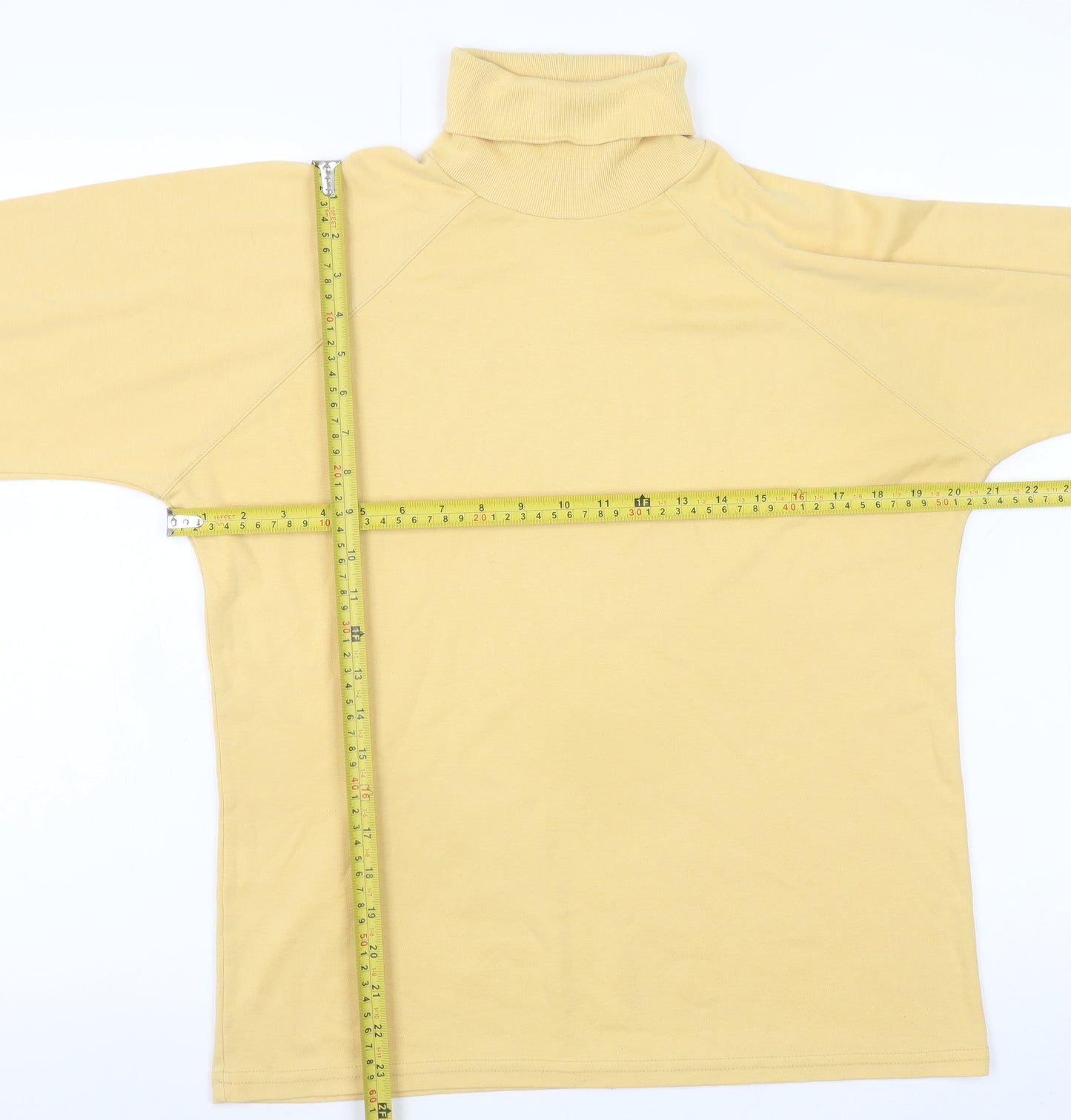 Weekenders Women Beige Roll Neck Long Sleeve Cotton Pullover Jumper Size S