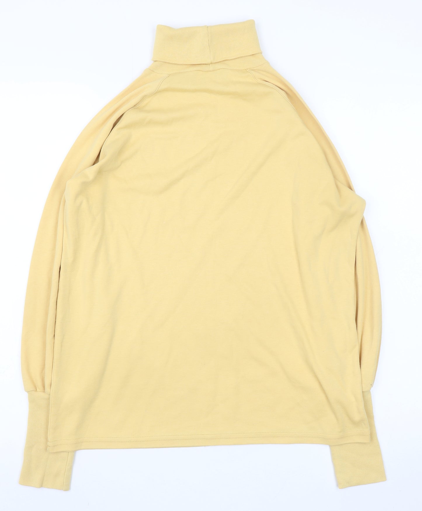 Weekenders Women Beige Roll Neck Long Sleeve Cotton Pullover Jumper Size S
