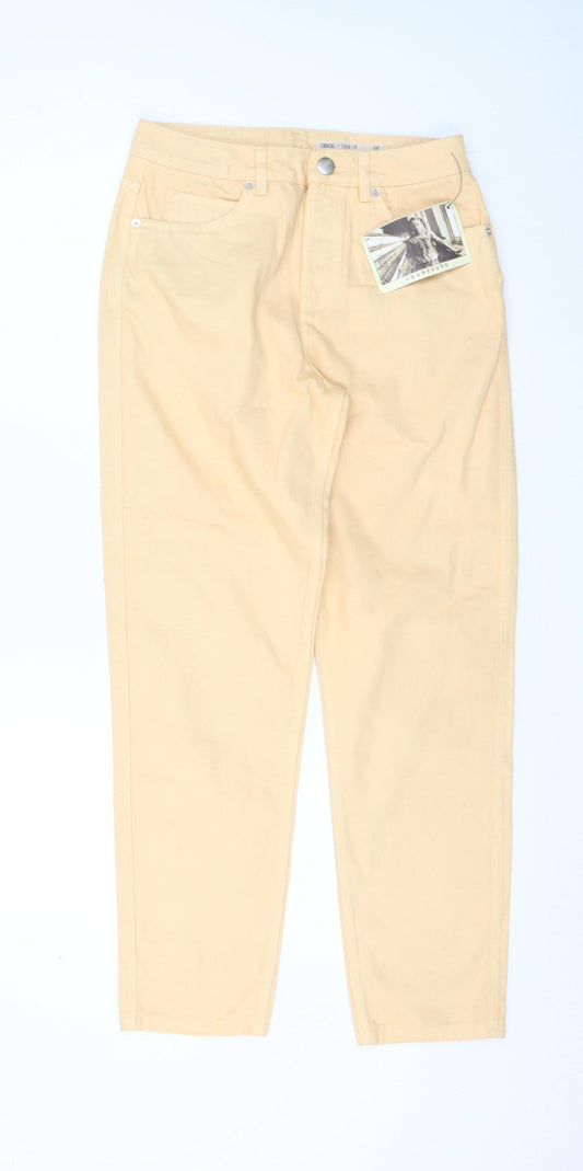 ASOS Women Beige Mom Jeans Size 10 Regular High Waist Denim