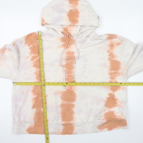 River Island Womens Beige Tie Dye Hoodie UK 18/20 Cotton Relaxed Fit