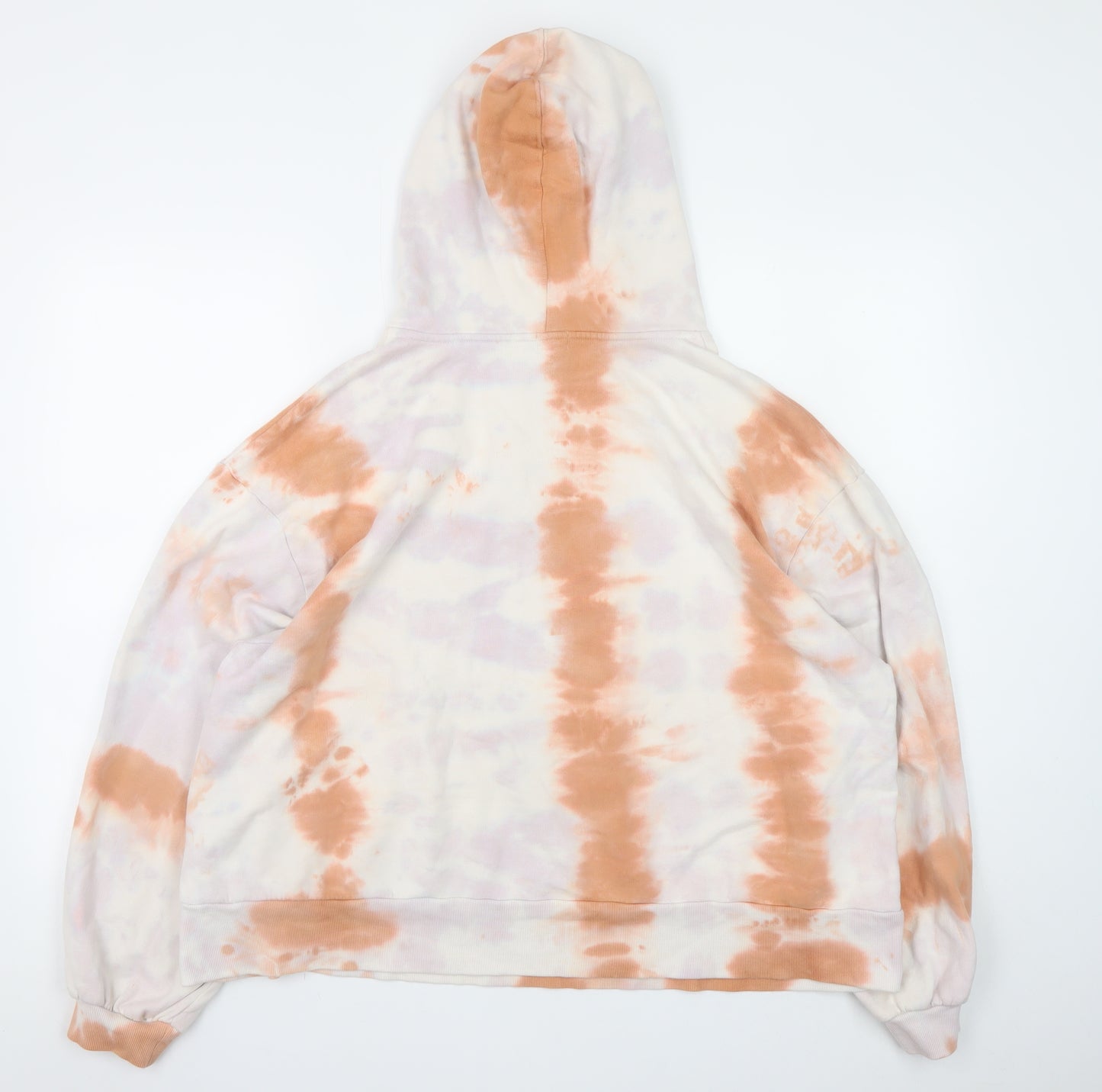 River Island Womens Beige Tie Dye Hoodie UK 18/20 Cotton Relaxed Fit