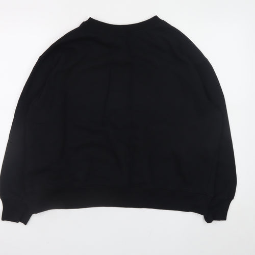 Zara Woman Black Graphic Tiger Sweatshirt Size 12 Cotton Blend