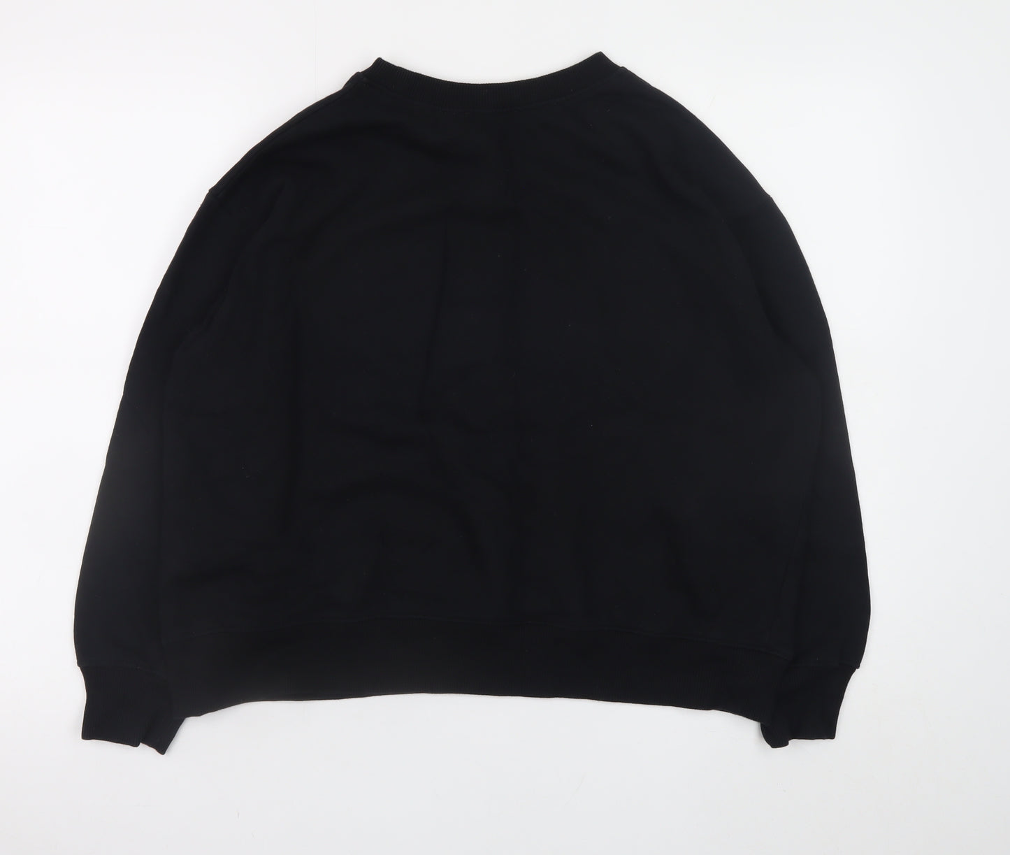 Zara Woman Black Graphic Tiger Sweatshirt Size 12 Cotton Blend