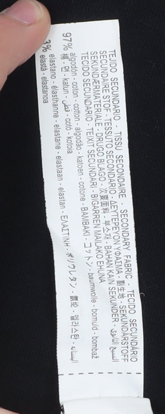 Zara Woman Black Graphic Tiger Sweatshirt Size 12 Cotton Blend