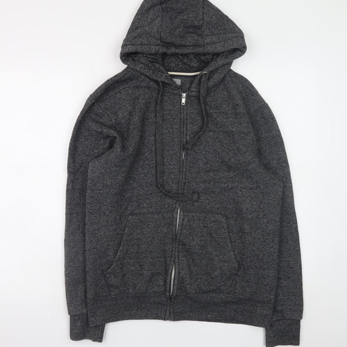 George Men's Grey Full Zip Hoodie Small Regular Fit