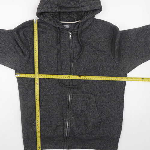 George Men's Grey Full Zip Hoodie Small Regular Fit