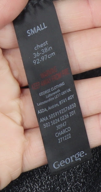 George Men's Grey Full Zip Hoodie Small Regular Fit