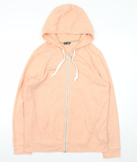 F&F Women’s Peach Full Zip Hoodie L Cotton Blend Casual