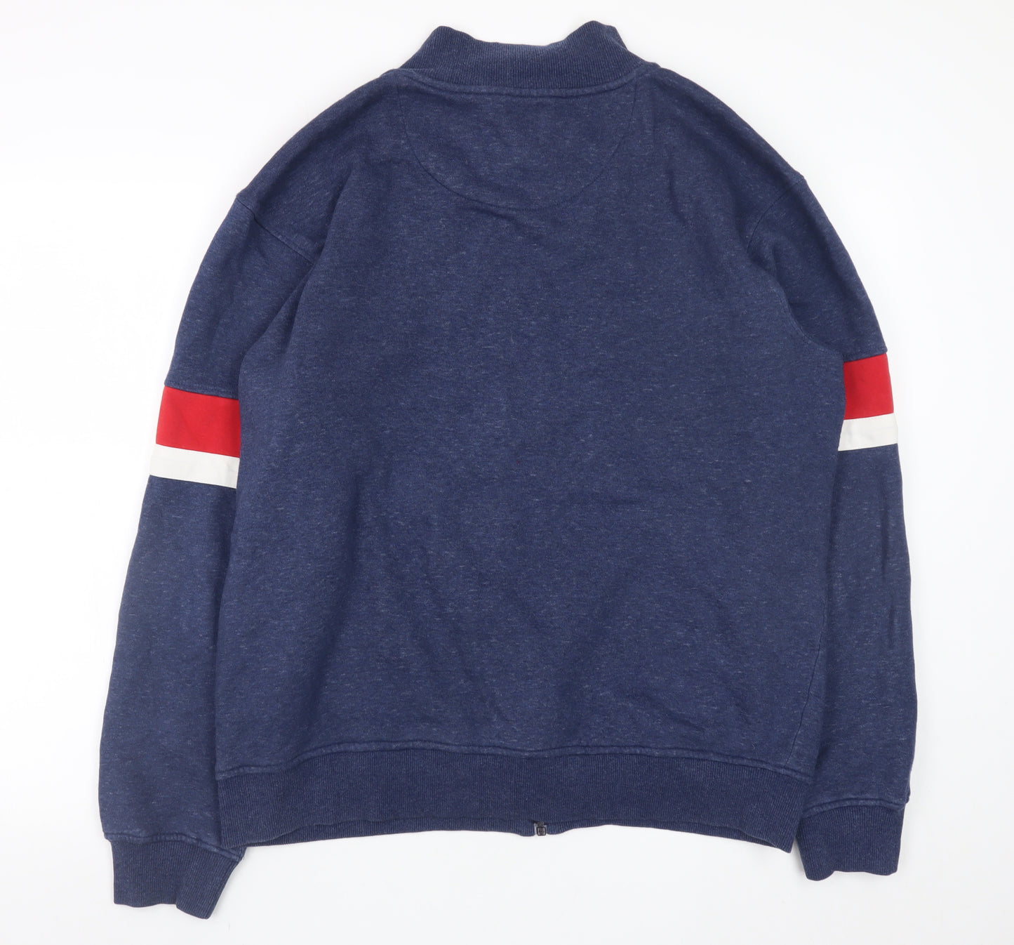 Parx Men's Blue Red Stripe Full Zip Sweatshirt XL