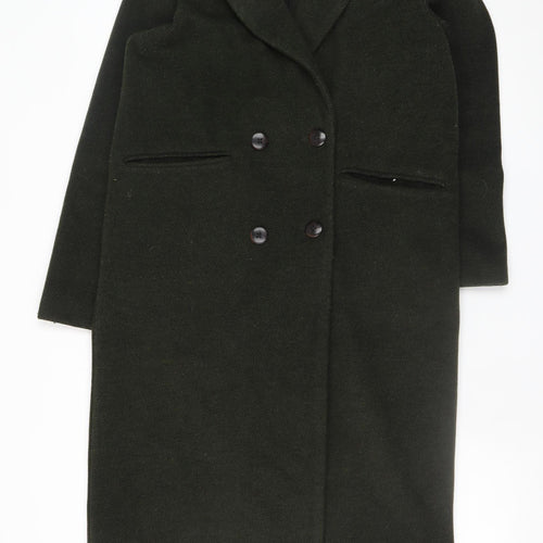 F&F Women’s Green Long Wool Blend Overcoat Size S
