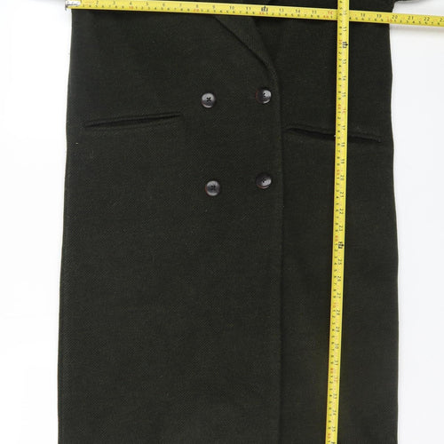 F&F Women’s Green Long Wool Blend Overcoat Size S