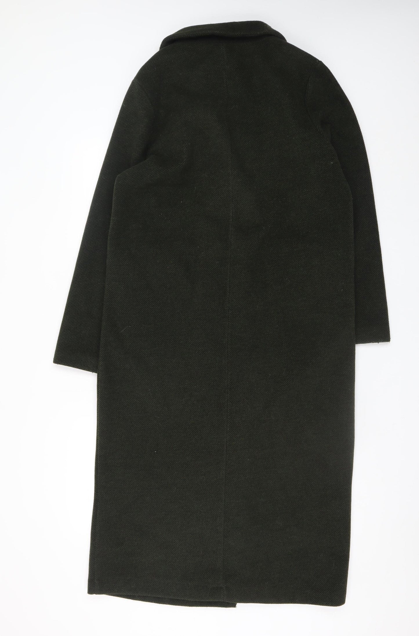 F&F Women’s Green Long Wool Blend Overcoat Size S