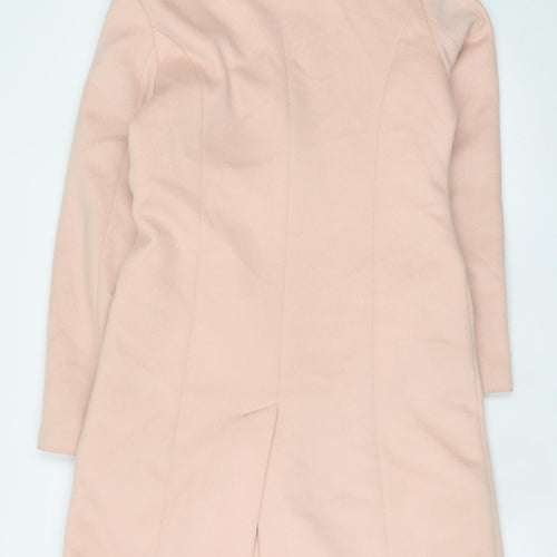 Vila Women Pink Wool Blend Long Overcoat Size S