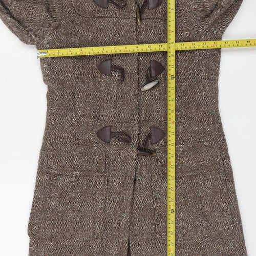Laura Ashley Women's Brown Wool Blend Duffle Coat Size 8