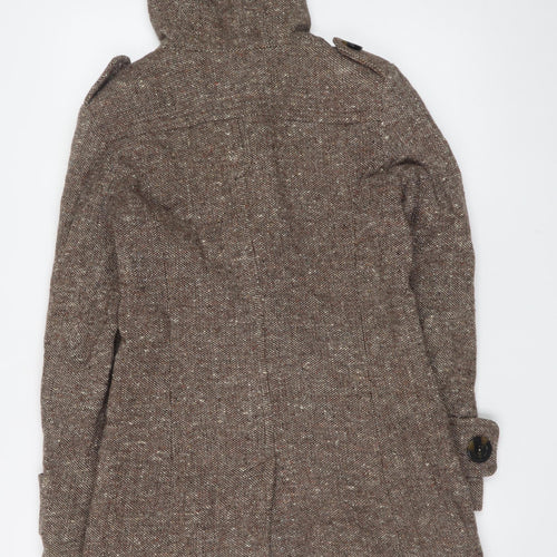 Laura Ashley Women's Brown Wool Blend Duffle Coat Size 8