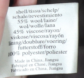 Laura Ashley Women's Brown Wool Blend Duffle Coat Size 8