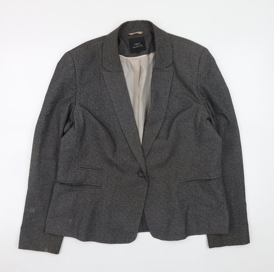 Next Women Grey Blazer Jacket UK 18 Tailored Classic Lined Stretch