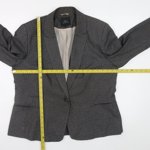 Next Women Grey Blazer Jacket UK 18 Tailored Classic Lined Stretch