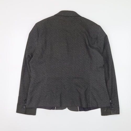 Next Women Grey Blazer Jacket UK 18 Tailored Classic Lined Stretch